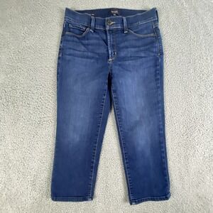 NYDJ Jeans Womens 8P Blue Marilyn Crop Lift Tuck Dark Wash Mid Rise Stretch